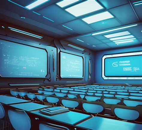 Premium Photo Editorial Cinematic Innovative And Futuristic Classroom