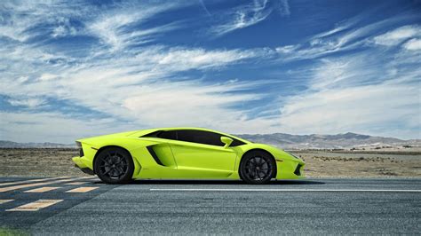 Lamborghini Aventador green supercar side view, green lamborghini ...