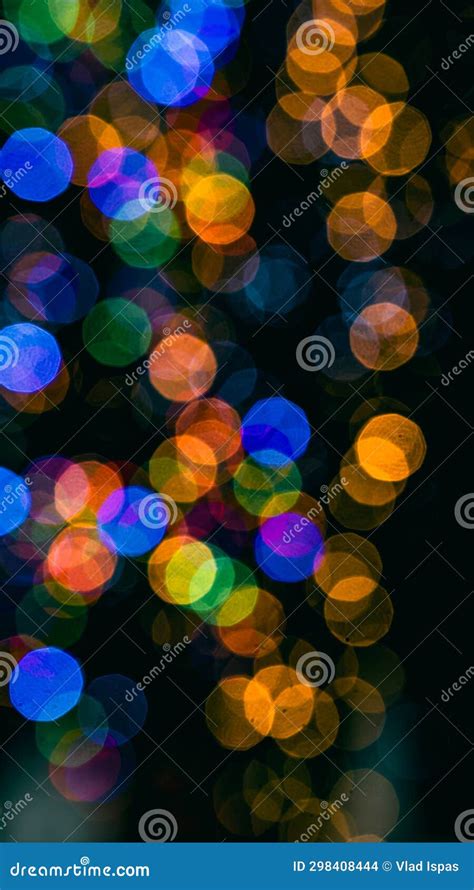 Christmas Decorations. Colorful Christmas Lights Background Stock Photo ...