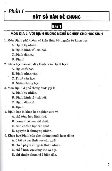 TrẮc NghiỆm ĐỊa LÍ LỚp 10 Biên Soạn Theo Chương Trình Gdpt Mới Dùng