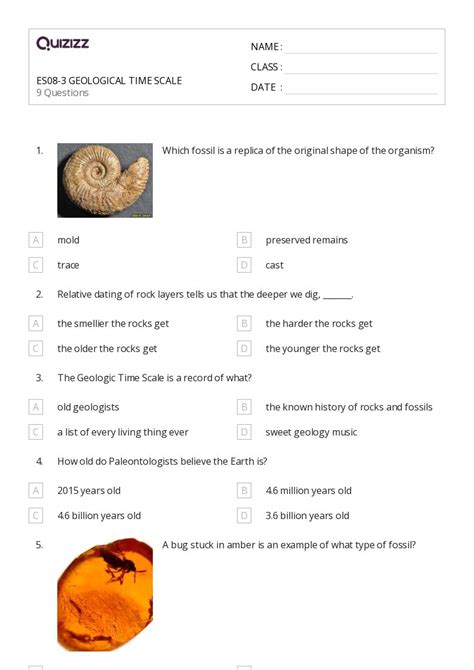 50 Fossils Worksheets For 10th Grade On Quizizz Free And Printable