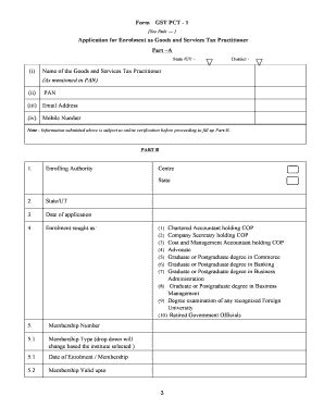 Fillable Online Form GST PCT 1 Application For Enrolment As Goods And