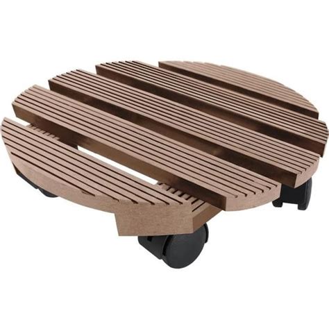 Wpc Chariot Pour Plantes Soucoupe Avec Roulettes Planche Roulettes