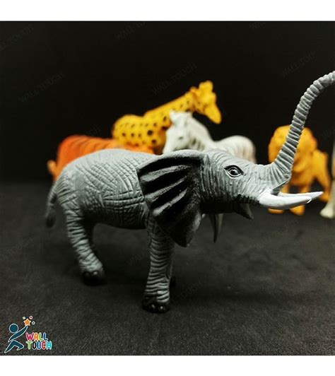 Buy Plastic Mini Jungle WILD Animals Toys 6 Piece Set Online | Othoba.com