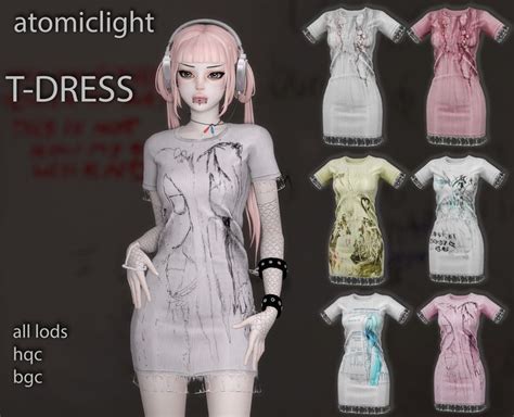 T Dress Atomiclight Sims 4 Tattoos Sims Mods Sims 4 Mods