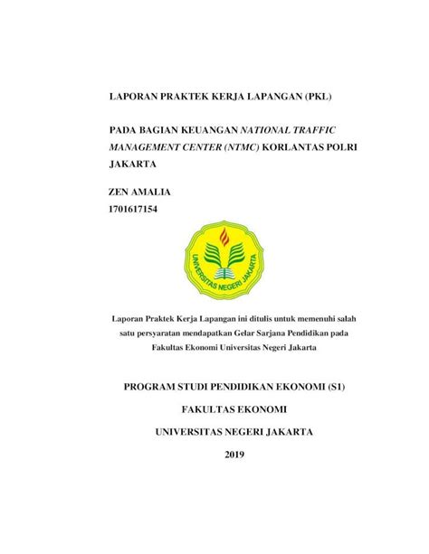 PDF LAPORAN PRAKTEK KERJA LAPANGAN PKL PADA ABSTRAK Zen Amalia