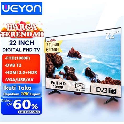 Jual Tv Weyon TV LED Digital 22 Inch Digital TV FHD Digital Televisi