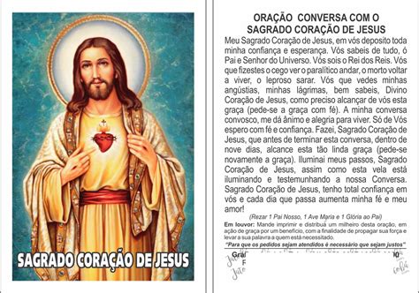 Oração Sagrado Coração de Jesus Elo7 Produtos Especiais