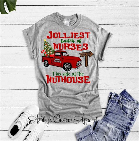 Nurse Christmas Shirts Jolliest Bunch Of Nurses This Side Of The