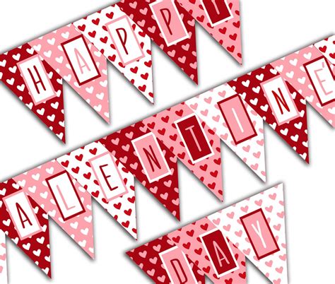 Valentines Day Banner Happy Valentines Day Banner Valentine Etsy