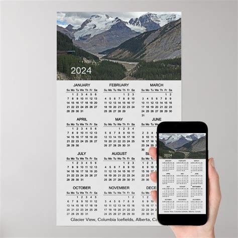 Glacier View 2024 Wall Poster Calendar Zazzle Poster Wall Wall Art