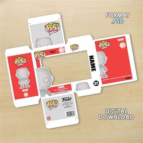 Funko Pop Box Dieline Funko Pop Template Box In Svg Funko Box Editable