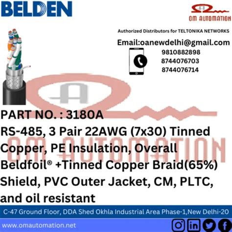 3108A Belden 22 AWG 3 Pair Shield EIA Industrial RS 485 Exporter