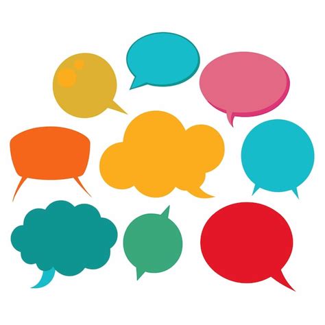 A Set Of Ten Colorful Speech Bubbles In Various Shapes Premium Ai