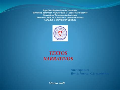 Textos Narrativos Ppt