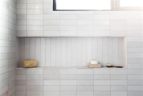 Stacked Tile In The Bathroom Vertical Niche Inspiration