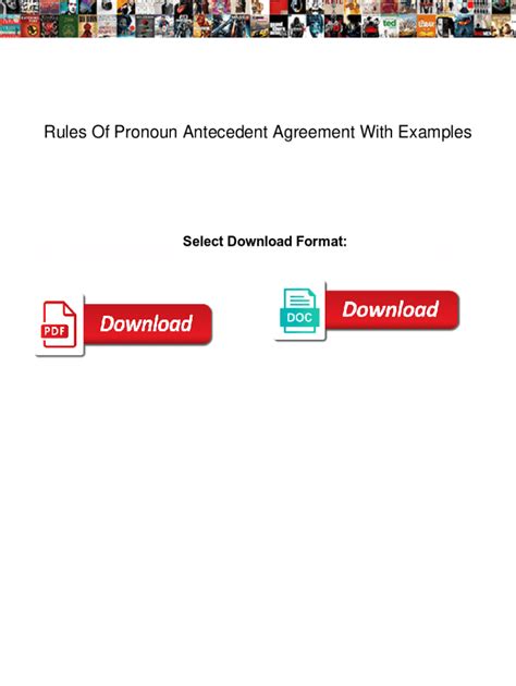 Fillable Online Rules Of Pronoun Antecedent Agreement With Examples