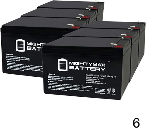 Mighty Max Battery 12v 15ah F2 Compatible Battery For Apc Su1000x127 Su1000x93 6 Pack Brand Product