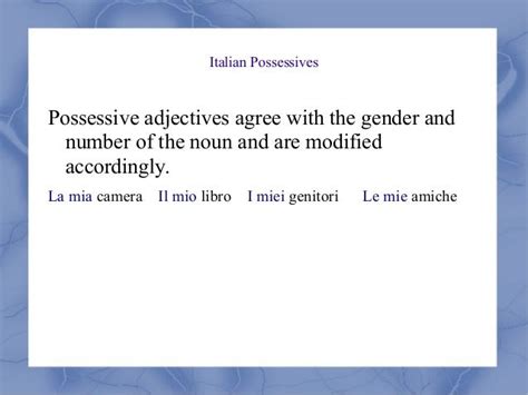 Italian Possessive Pronouns