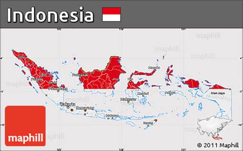 Free Flag Map of Indonesia