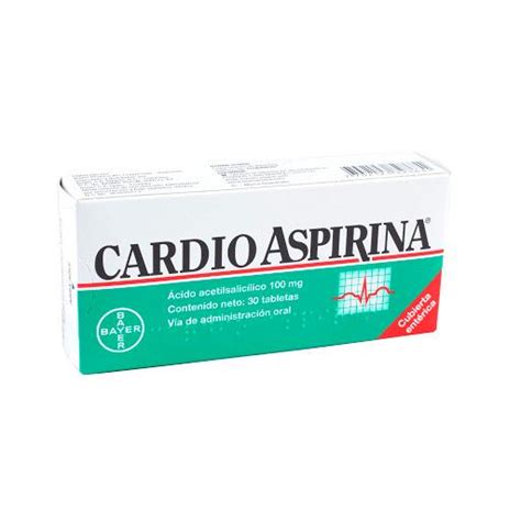 Cardioaspirina Ácido Acetilsalicilico 100 mg Bayer Caja x 30 Tabletas