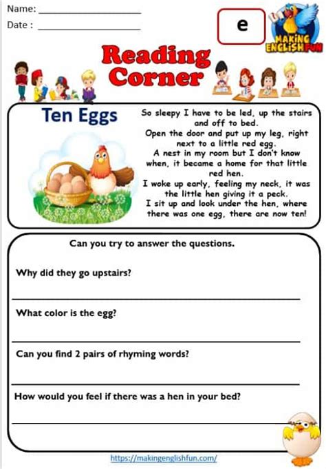 Cvc And Short Vowel Poems Comprehensionmaking English Fun