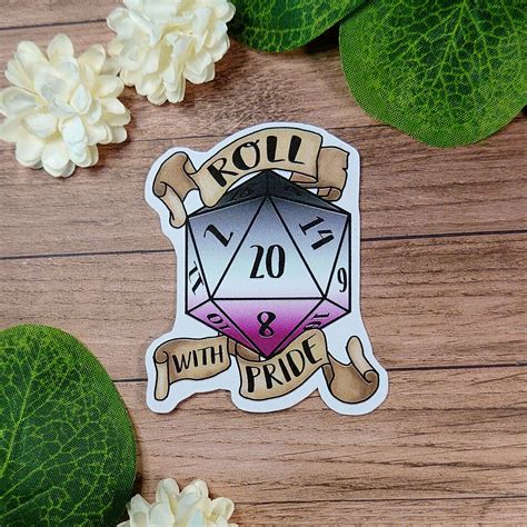 Asexualace D20 Pride Sticker Decoration Roleplaying Scrapbooking