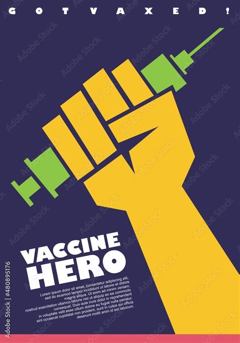 Promotional poster design for vaccination campaign with revolution fist ...