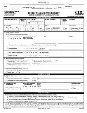 Fillable Online Cdc Cdc Legionella Case Report Form Fillable Fax Email