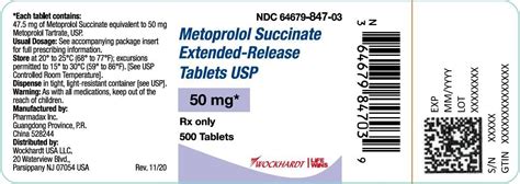 Metoprolol Succinate - FDA prescribing information, side effects and uses