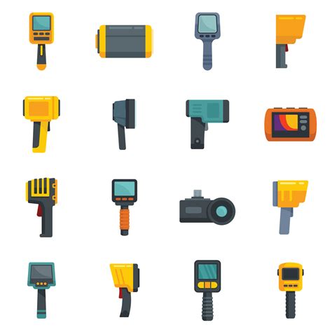 Thermal Imager Icons Set Flat Vector Isolated Vector Art At