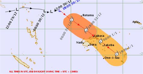 Tropical Cyclone Warning Issued For Some Areas Of The Fiji Group