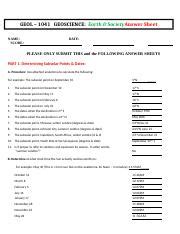 Course Hero Geol Online Lab Exercise The Analemma And Em