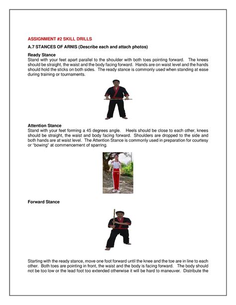 Pe Assignment Arnis Skills Assignment Skill Drills A