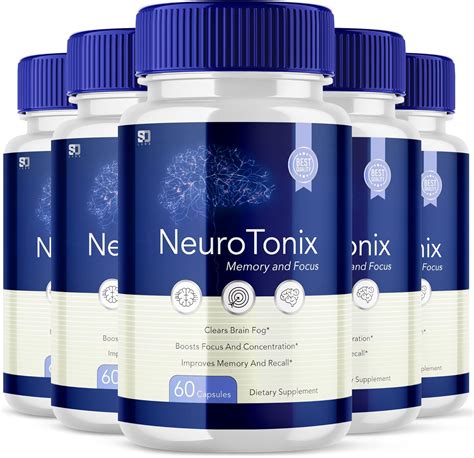 Neurotonix Natural Brain Pills 5 Pack Memory Booster And Cognitive Enhancer For Focus Clarity