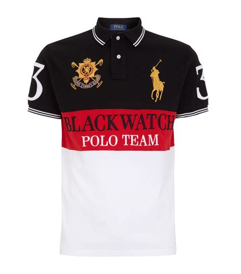 Polo Ralph Lauren Blackwatch Colour Block Polo Shirt In Black For Men