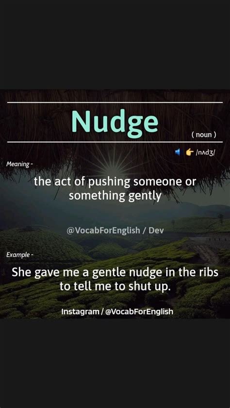 Nudge Meaning English Vocabulary English Vocabulary Vocabulary