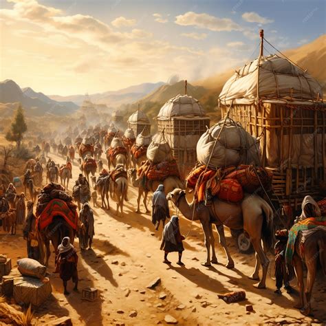 Premium Photo | Image represent trade along silk road by mean of