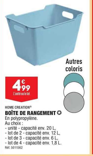 Promo Boîte De Rangement Home Creation chez Aldi iCatalogue fr