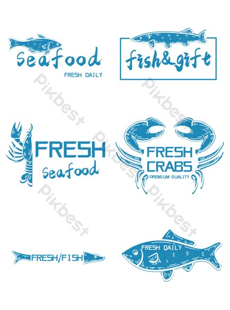 Seafood Food Logo Design Elements Ai Free Download Pikbest