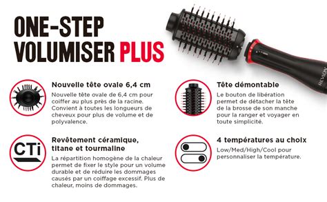 Revlon One Step Volumiser Plus Tête démontable cylindre en titane et