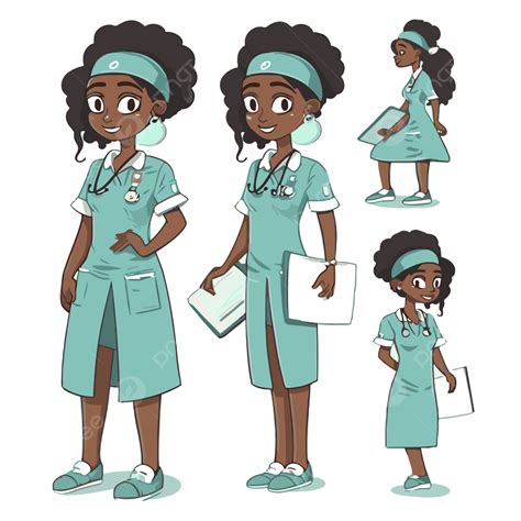 Nurse Life Vector Sticker Clipart Cartoon Nurse Set With Different Poses And Postures Sticker