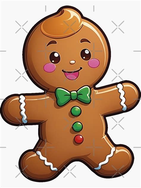 Cute Gingerbread Man Sticker For Sale By Strangedg Redbubble