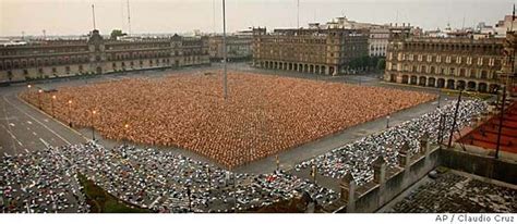 Sun Rises On Thousands In The Buff Naked Crowd In Mexico City