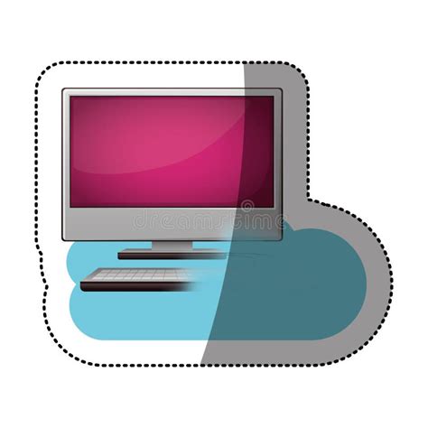 Computer And Cloud Computing Design Stock Illustration Illustration