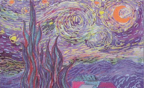 Stippling Starry Night Oil Pastel