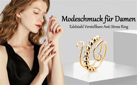 VIKY 7 Stück Verstellbare Anti Stress Ring Anxiety Ring Set Linderung