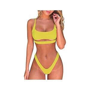 LDZYXY Costume Da Bagno Femminile A Vita Alta Bikini Estivo Sexy Push Up Costume Da Bagno