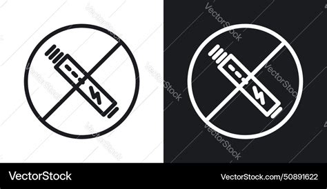 No Vaping Icon Set Vape Forbidden Smoke Symbol In Vector Image