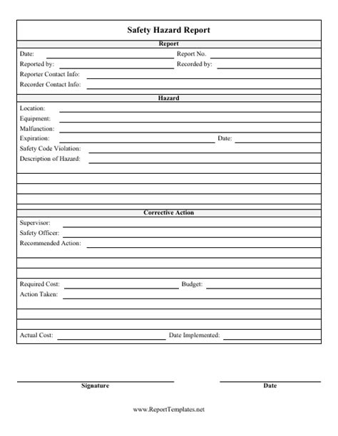 Safety Hazard Report Template Fill Out Sign Online And Download Pdf